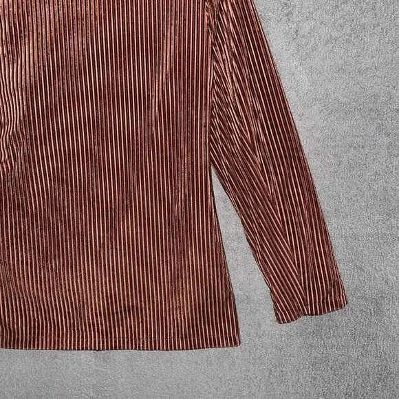 Nasty Gal Women US 8 Blazer Rust Plissé Ribbed Velvet Shawl Lapel Party Funky - Picture 13 of 14